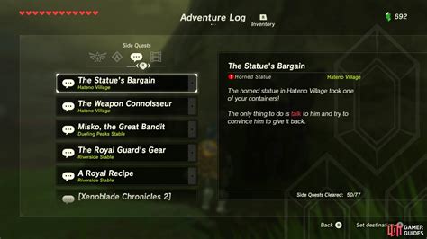 the statue's bargain botw.